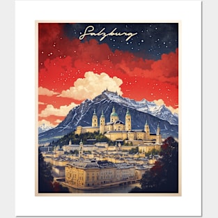 Salzburg Austria Vintage Travel Retro Tourism Posters and Art